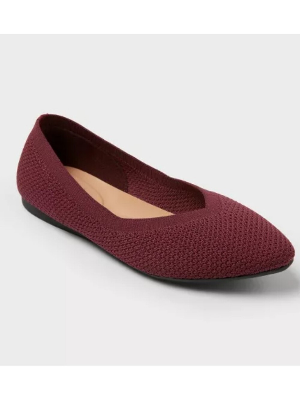 A New Day  Claire Knit Washable Flats - Burgundy Size 6